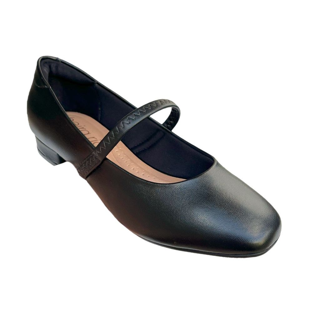 Sapato Feminino Beira Rio Boneca Elástico Preto 4318.102