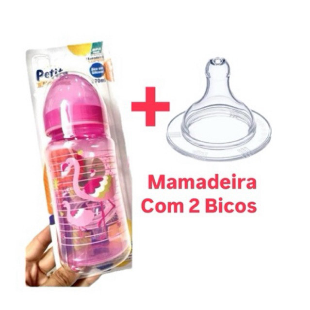 kit Mamadeira 270ml + Bico redondo Extra de Silicone