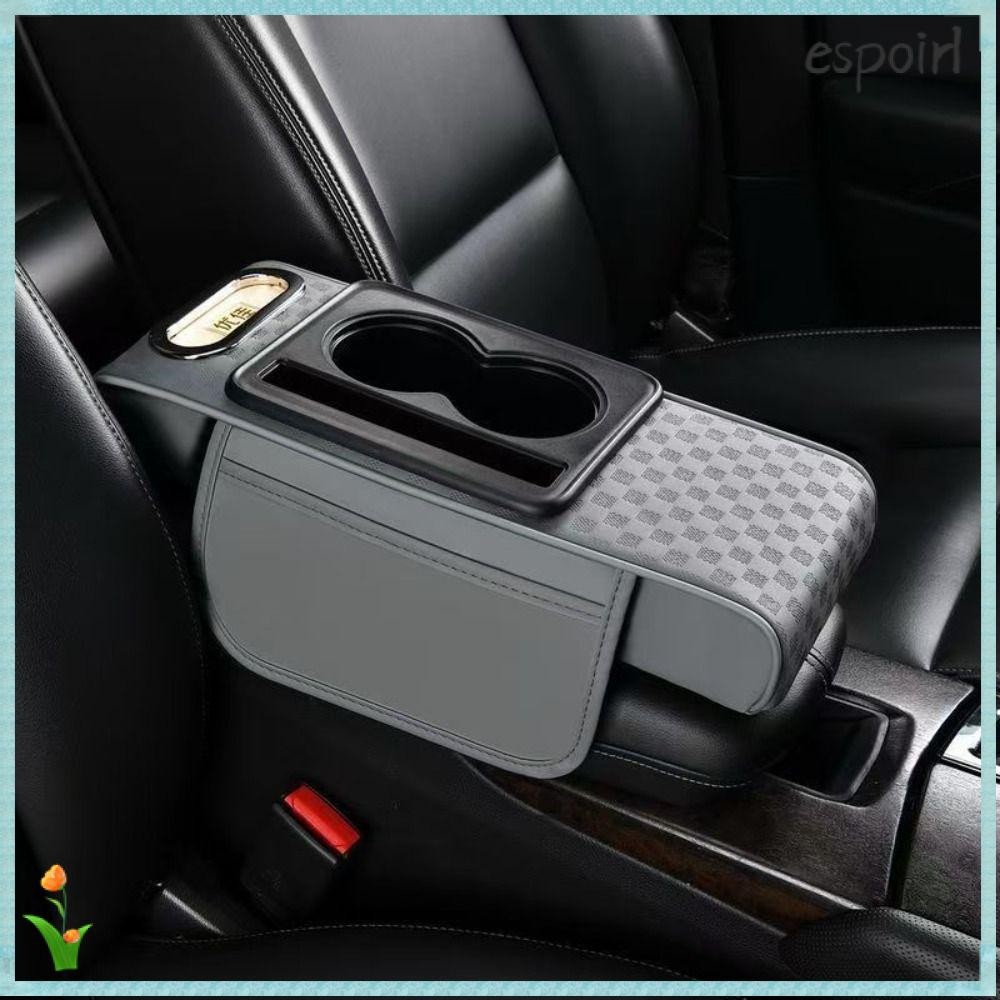 Almofada De Apoio De Braço Do Console Central ESPOIR , Multifuncional Portátil , Couro PU Com Porta-Copos Caixa De Tecid em Oferta na Shopee