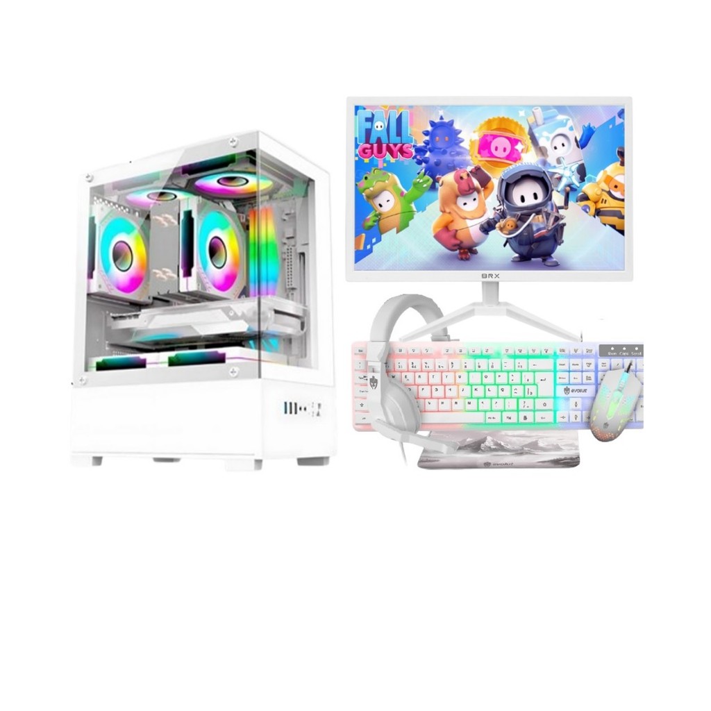 Computador Gamer Branco Completo, Intel I5, Memória 16gb, Monitor, Teclado, Mouse e Headset