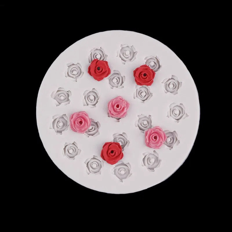 Mini Molde De Silicone Em Forma De Rosa , Faça Você Mesmo , Artesanal , Açúcar , Decoração De Bolo De Chocolate , Pudim