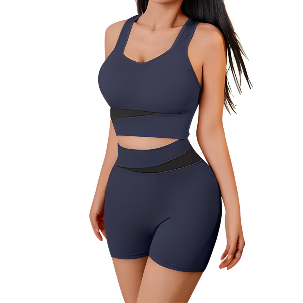 2 pecas /Conjunto Academia Fitness Feminino Leggings 1 Top Bra 1 Shorts Levanta Bumbum