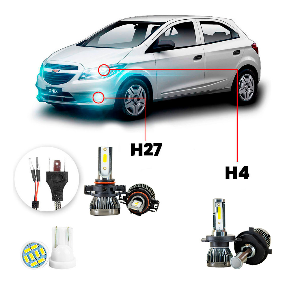 Ultra Led Nano 22000lm Chevrolet Onix 2012-2016 H3 H4 em Oferta na Shopee