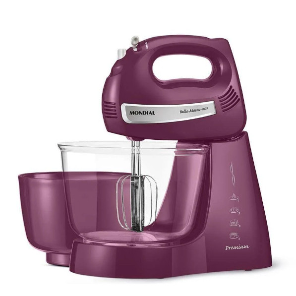 BATEDEIRA MONDIAL 4 VELOCIDADES TURBO TIGELA DUPLA Lilas 127V