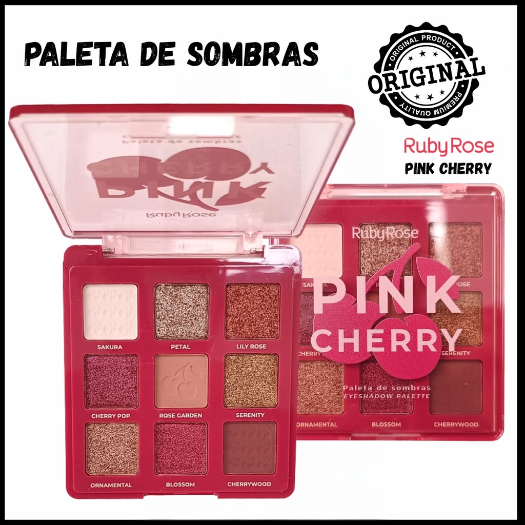 Paleta de Sombras Pink Cherry Ruby Rose HBE2202 em Oferta na Shopee