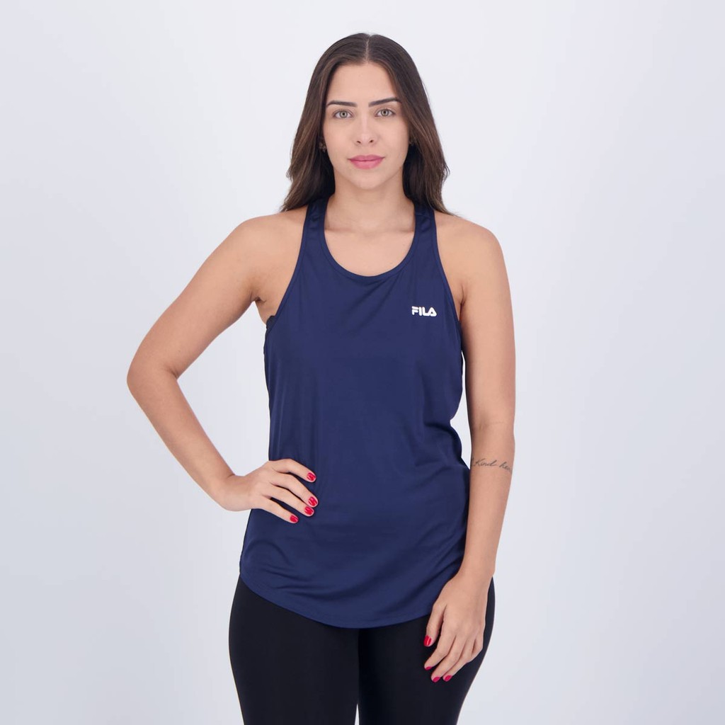 Regata Fila Basic Sports Polygin Feminina Marinho em Oferta na Shopee