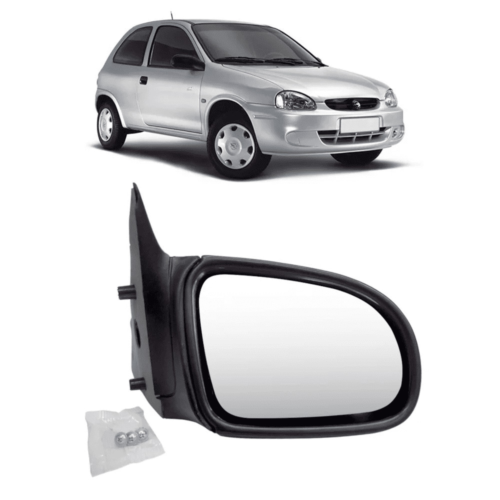 ESPELHO RETROVISOR EXTERNO GM CORSA/ WAGON/ WIND 94/02 PICKUP 95/03 CORSA CLASSIC 95/16 2/4 PORTAS FIXO LADO ESQUERDO