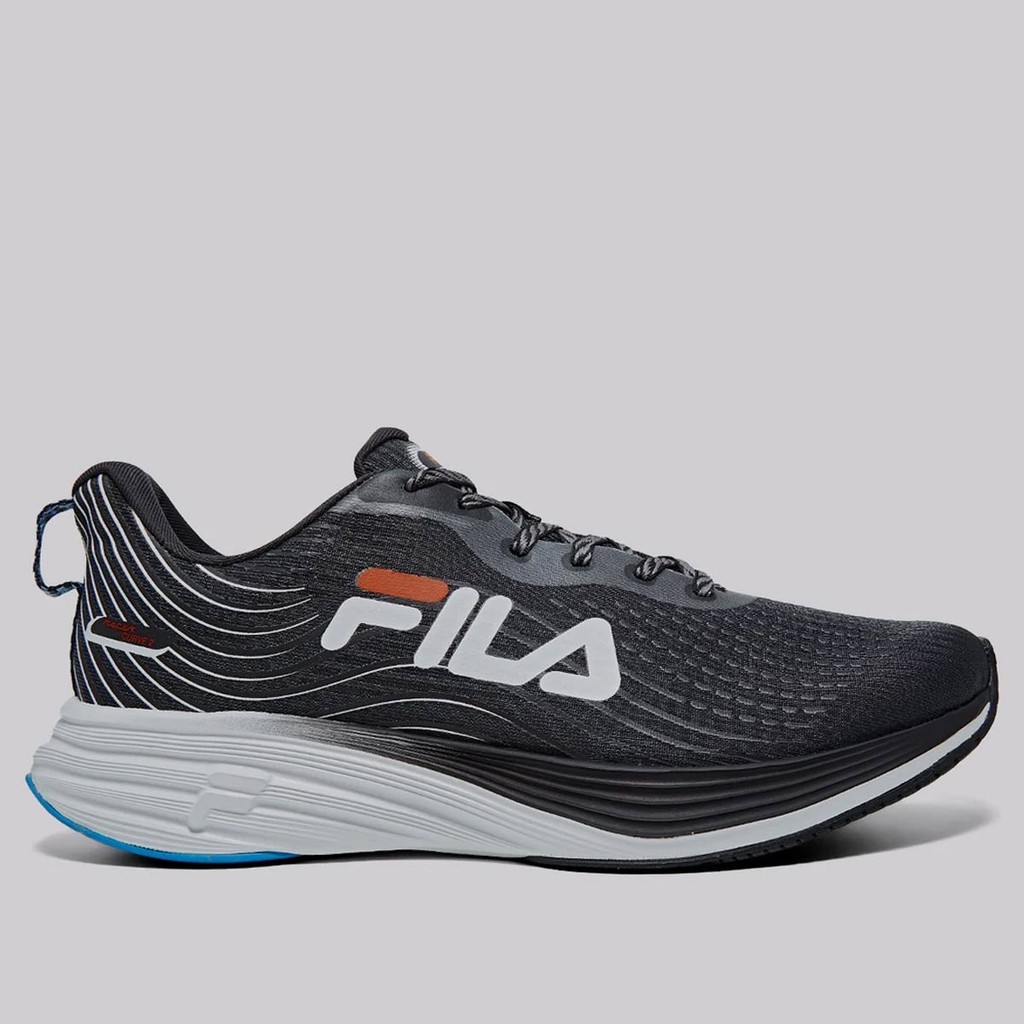 Tênis Fila Racer Curve 2 Preto e Laranja - Men Shoes