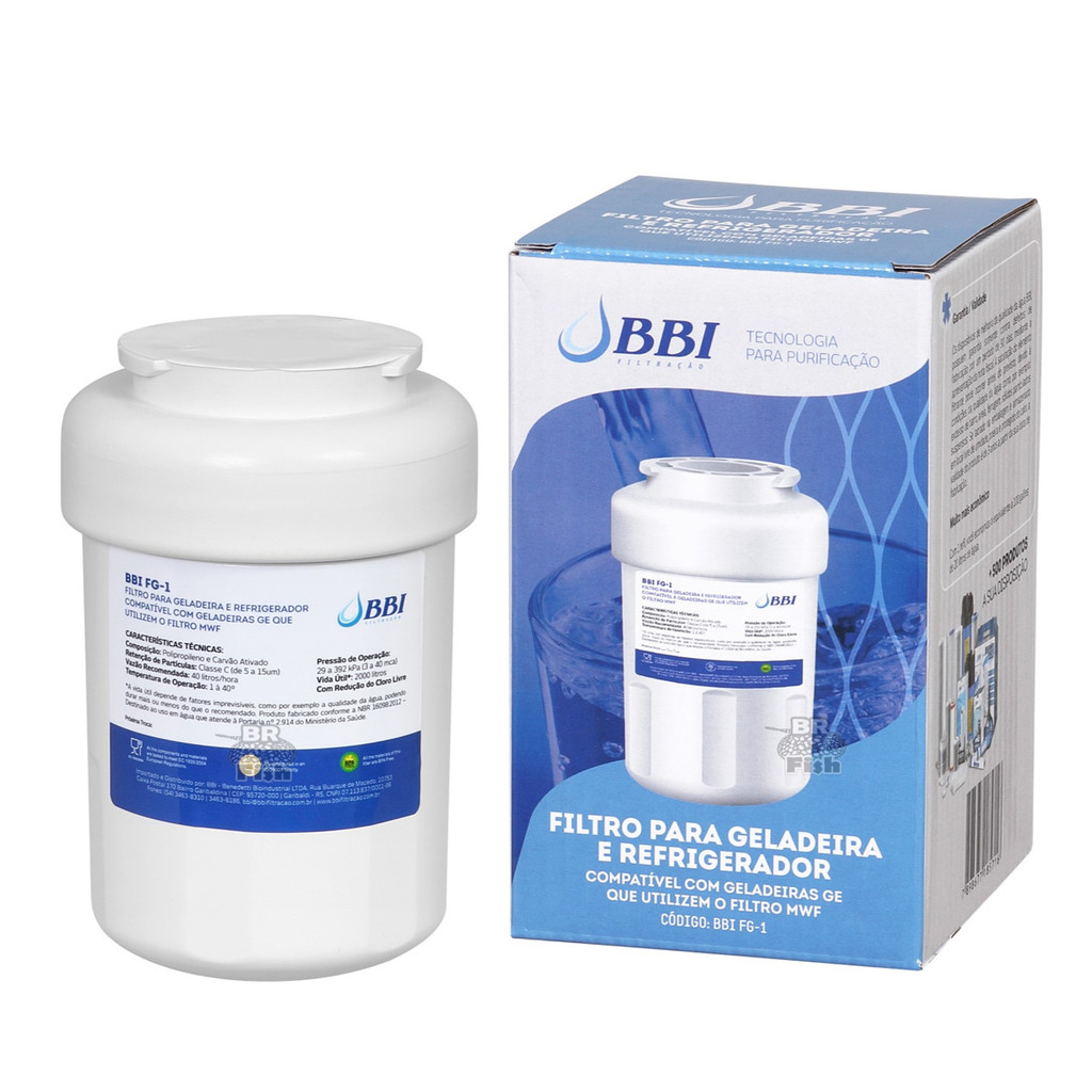 Refil Filtro BBI Para Geladeira GE MWF Side By Side FG-1