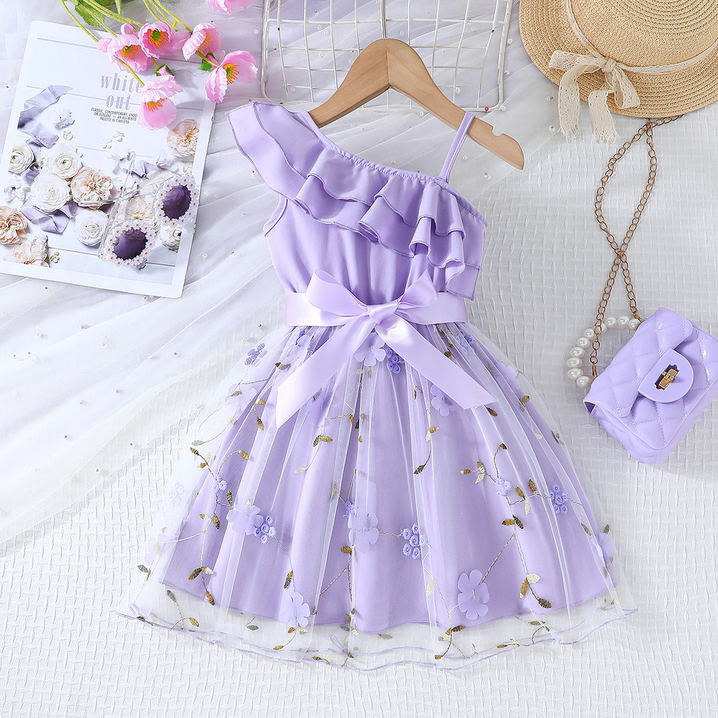 Vestido de bebê, vestido de princesa Fashion de verão para meninas de 2 a 7 anos, vestido de festa