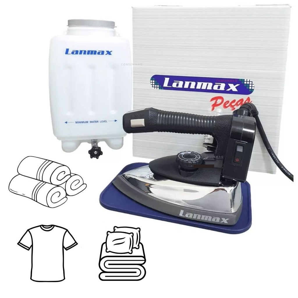 Ferro de Passar Roupas a Vapor Lanmax L-ES-94A Industrial 1000W