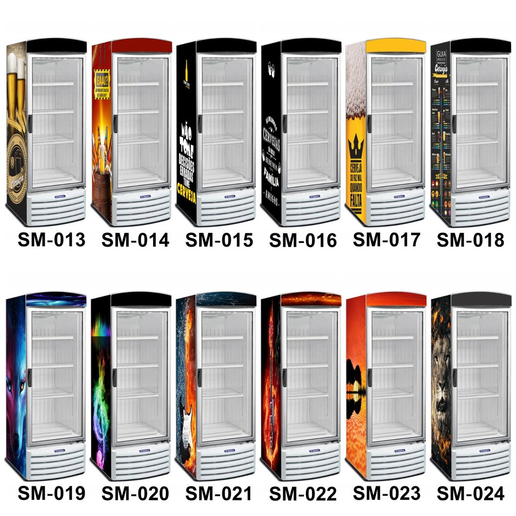 Adesivo Envelopamento Geladeira 74x210cm Expositora Bebidas Cerveja Refrigerante Churrasco