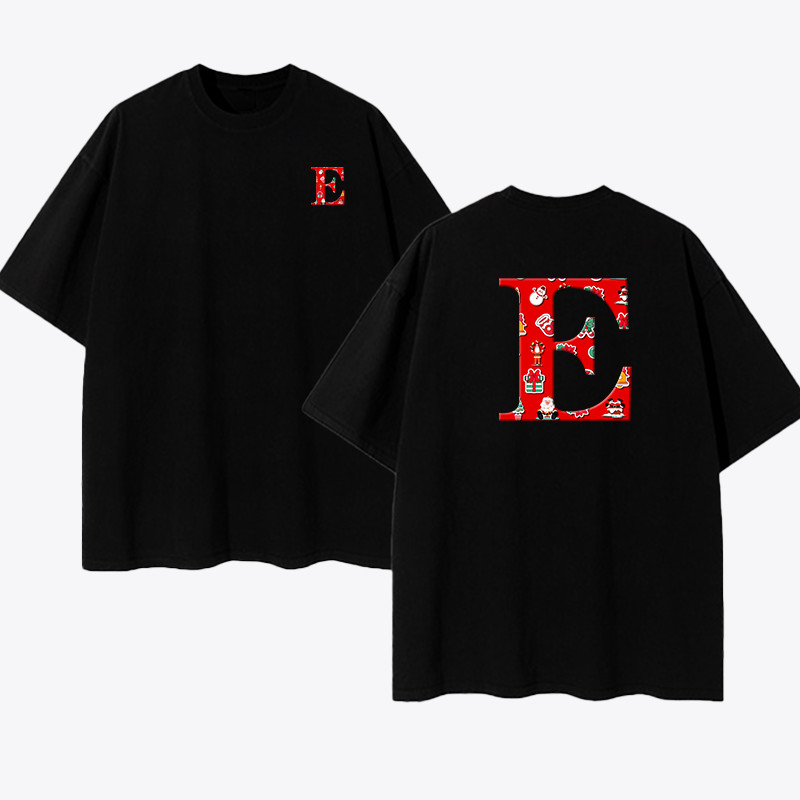 Camiseta Unissex Oversized Plus Size Feminina Masculina Estilosa Letra E - Moda Street Casual - Oversize Unissex