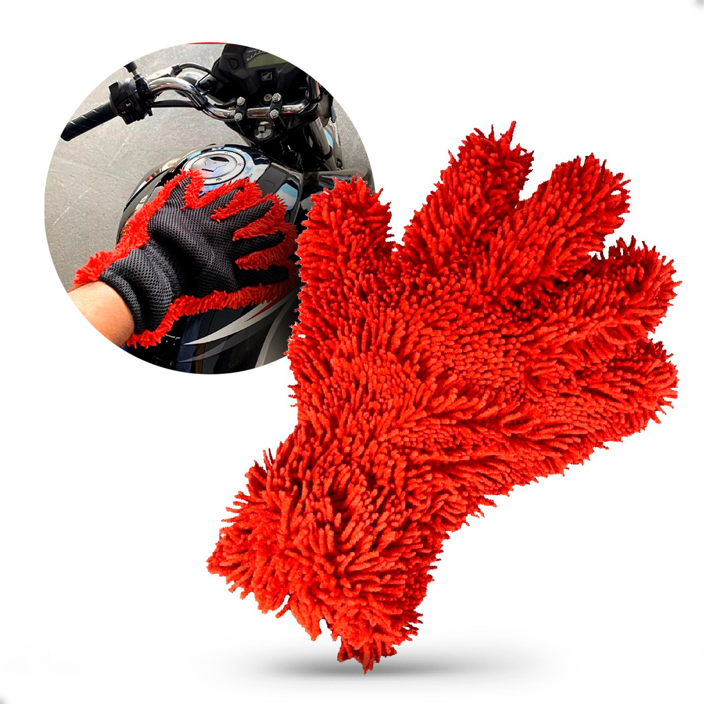 Luva de Microfibra Dupla Ação Razux Vonixx Lavagem de Motos SUPER MACIA em Oferta na Shopee