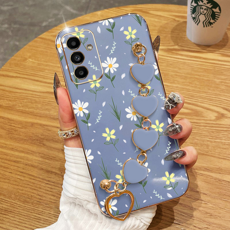 YBD Tela Cheia De Pequenas Flores E Gramas Capa De Telefone Para Samsung Galaxy M23 F23 M14 M13 F13 M54 M55 C55 M52 Proc