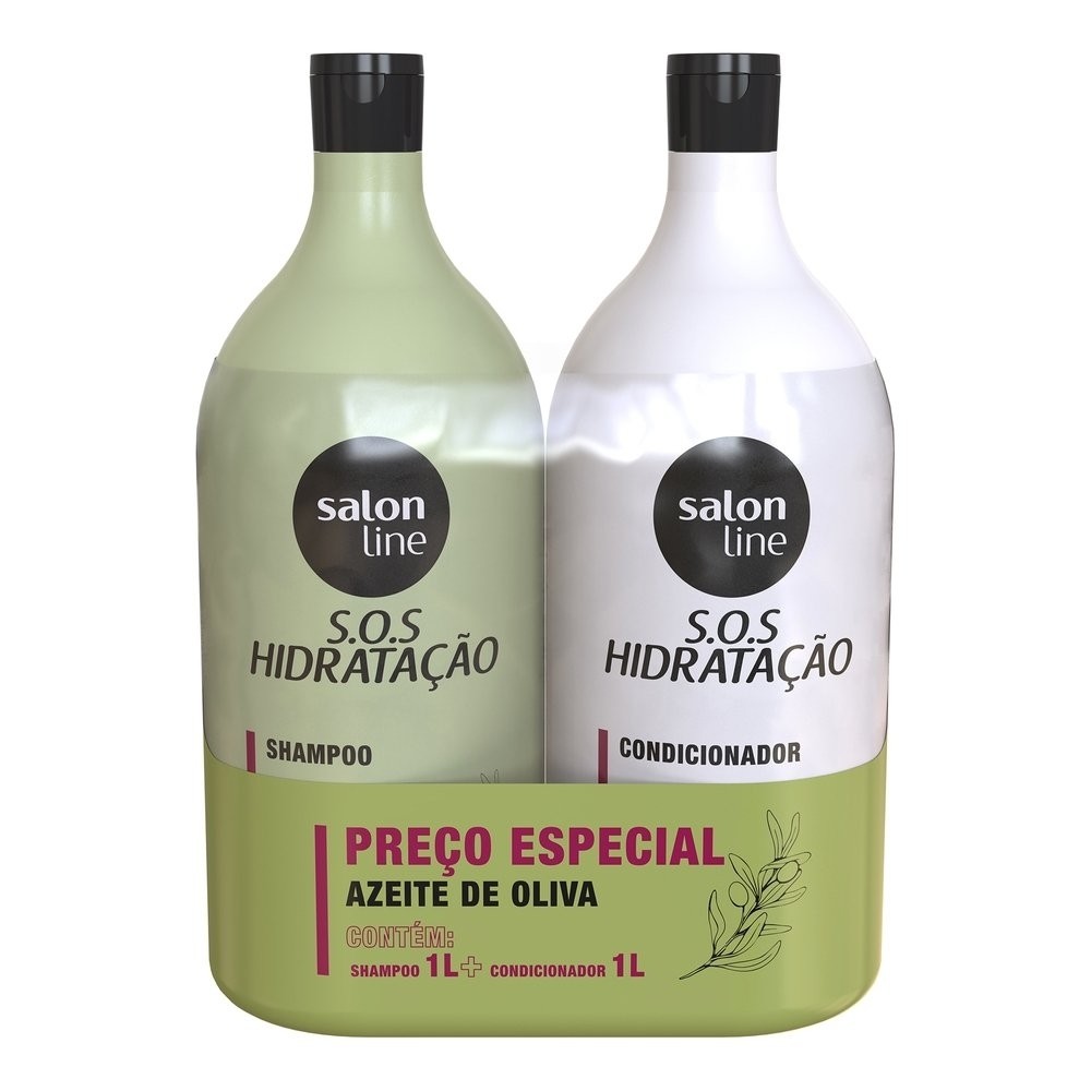 Shamp + Cond Salon Line Azeite de Oliva SoS 1L - Beauty