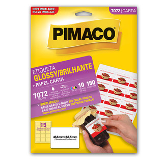 Etiqueta papel glossy 7072 com 10 folhas Pimaco em Oferta na Shopee