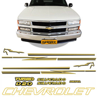 Kit Faixas + Emblemas Adesivos Silverado D20 Resinados 2000/ em Oferta na Shopee