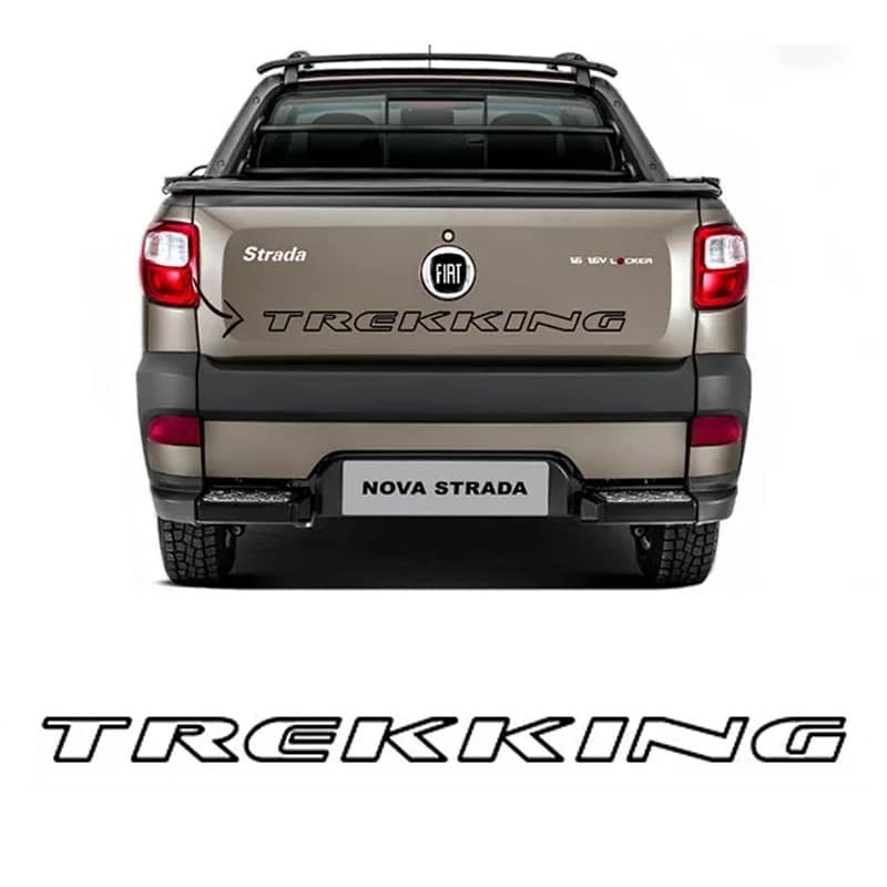 Faixa Traseira Fiat Strada Trekking Adesivo Preto Decorativo
