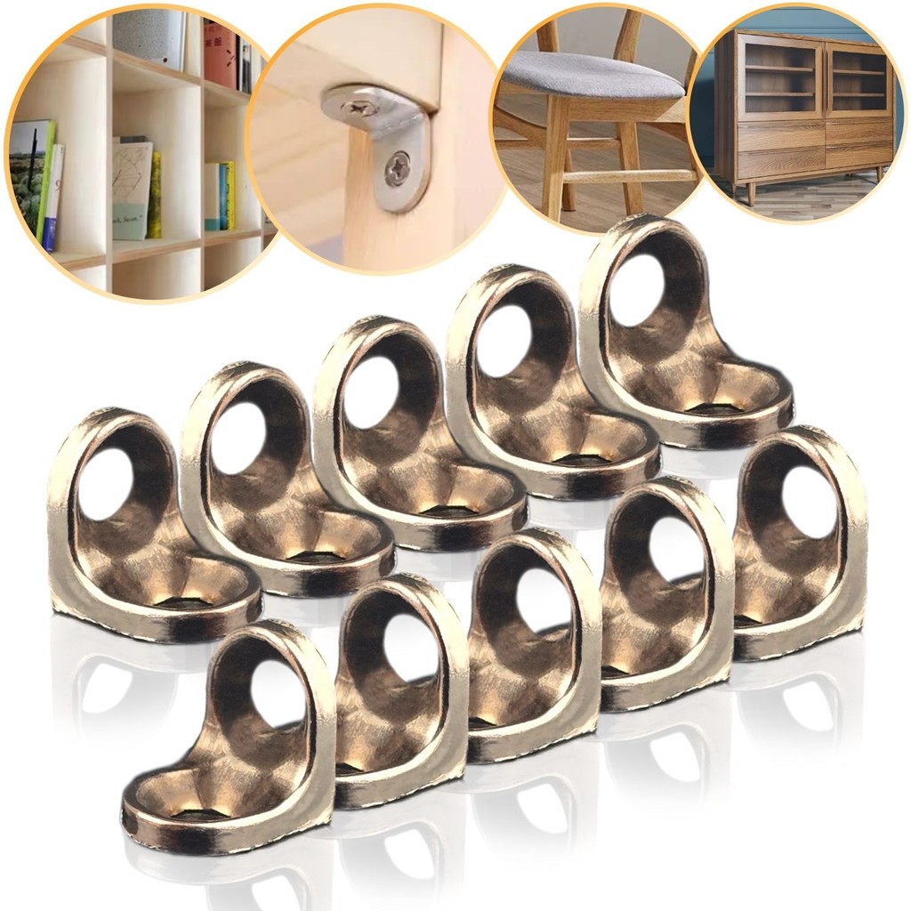 Kit 30 Cantoneira Cadeirinha L Bronze 13x13 Suporte Resistente Fixação Moveis Aço Reforçado Gaveta Nicho Armário Madeira