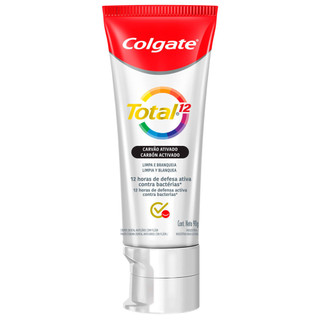 Creme Dental Colgate Total 12 Carvão Ativado 90g em Oferta na Shopee
