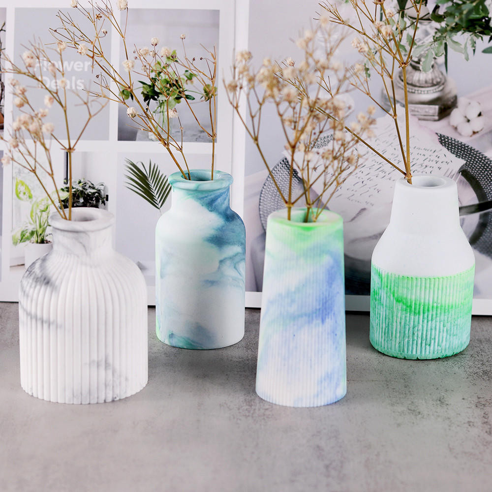 Molde De Vaso De Concreto-Resina De Silicone E Fundição Epóxi-Artesanato Decoração DIY