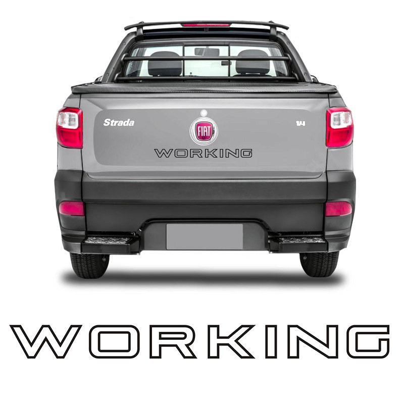Faixa Tampa Traseira Fiat Strada Working Adesivo Preto em Oferta na Shopee