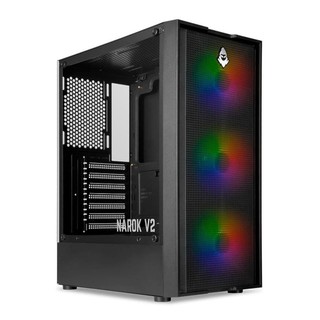 Gabinete Gamer Mancer Narok V2, Rainbow, Mid-Tower, Lateral de Vidro, Com 3 Fans, Preto, MCR-NRK-V2 em Oferta na Shopee
