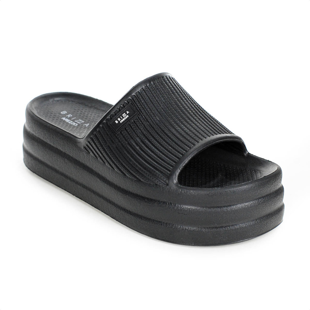 Chinelo Brizza Arezzo Slide Flatform Preto - Feminino