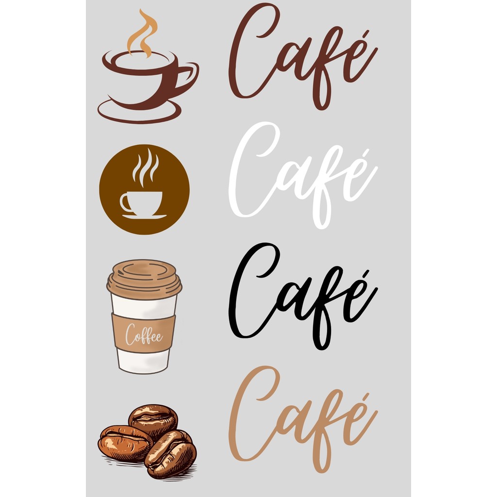 Stickers Adesivos Utilidades Domésticas - Café - Alto relevo - "APLIQUE VC MESMO".