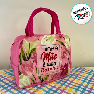 Bolsa Térmica Rosa - Minha Mãe é uma Rainha - 22x12x18,5cm - 1 unidade - Rizzo em Oferta na Shopee