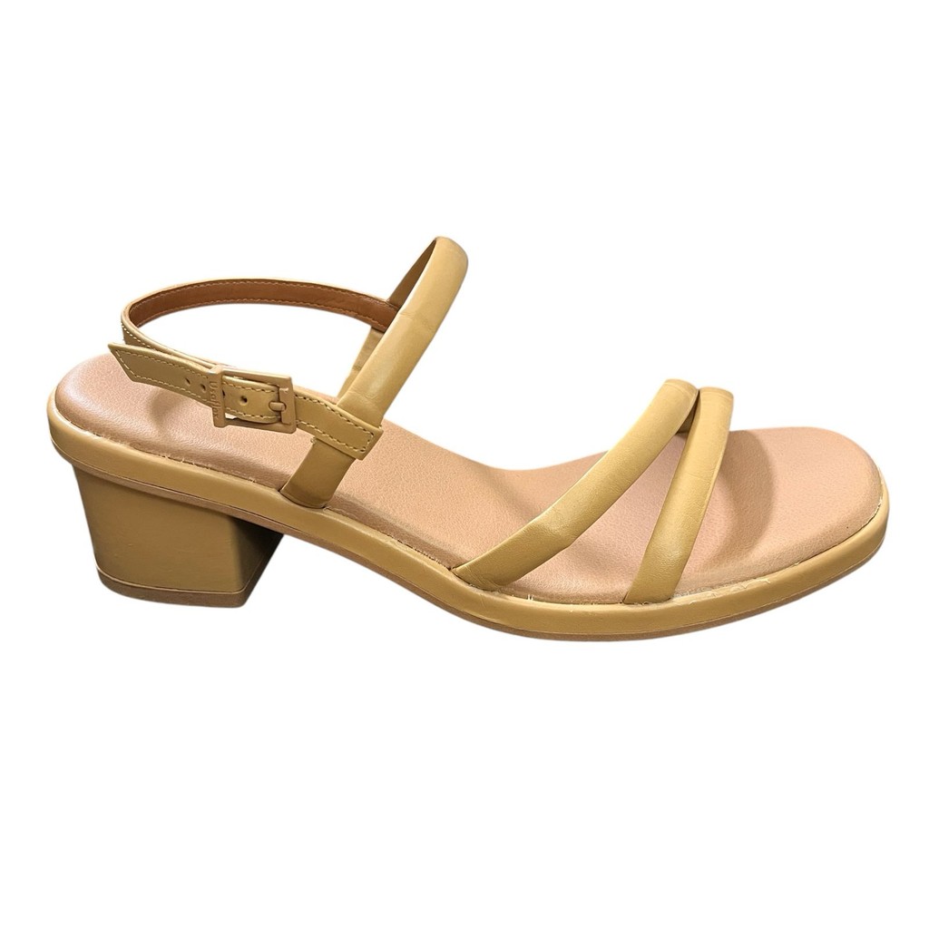 Sandália Salto Médio Amendoa Usaflex Ah3206005