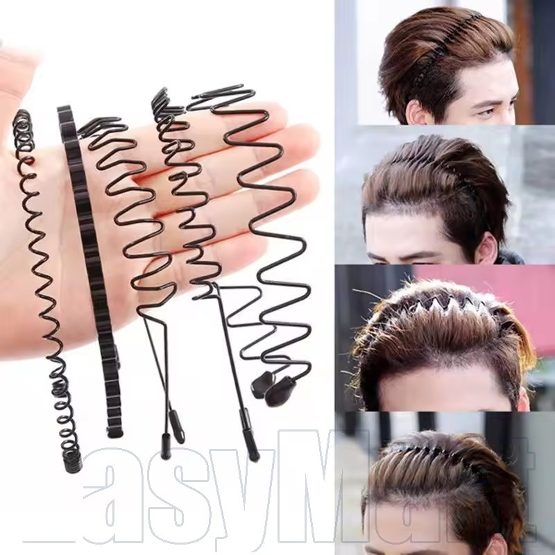 Conjunto De Presente Com Faixa De Cabeça De Aço Premium Masculino | Cabelo Moderna De 16 Cm Para Eventos De Férias De Ca
