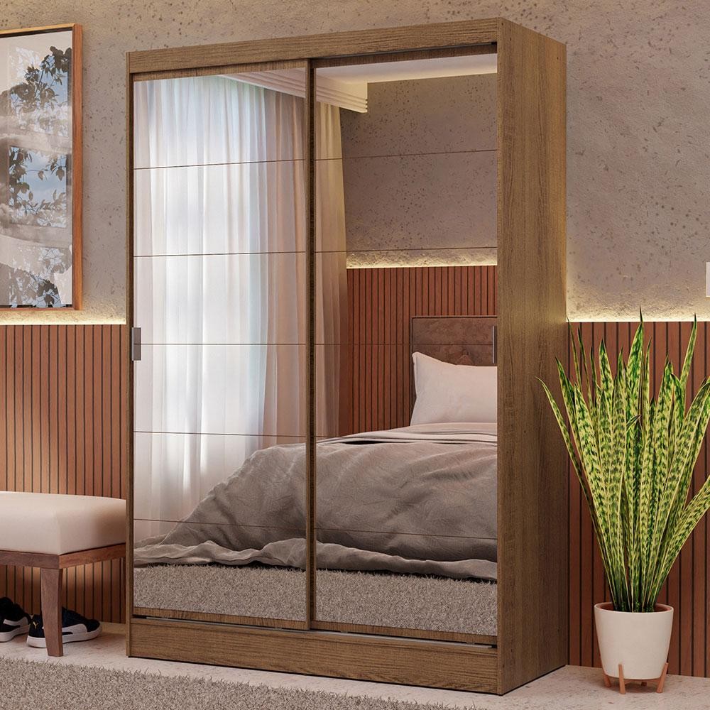 Guarda-Roupa 2 Portas de Correr de Espelho Max Madesa em Oferta na Shopee