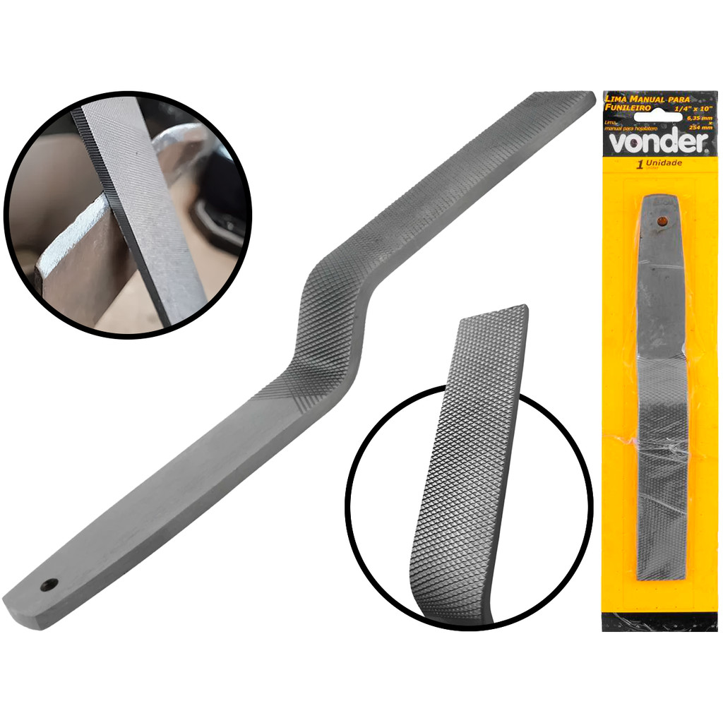 Lima Manual Aço Curvada Para Metal Funileiro Desbaste Multiuso 10 Polegadas Profissional Vonder em Oferta na Shopee