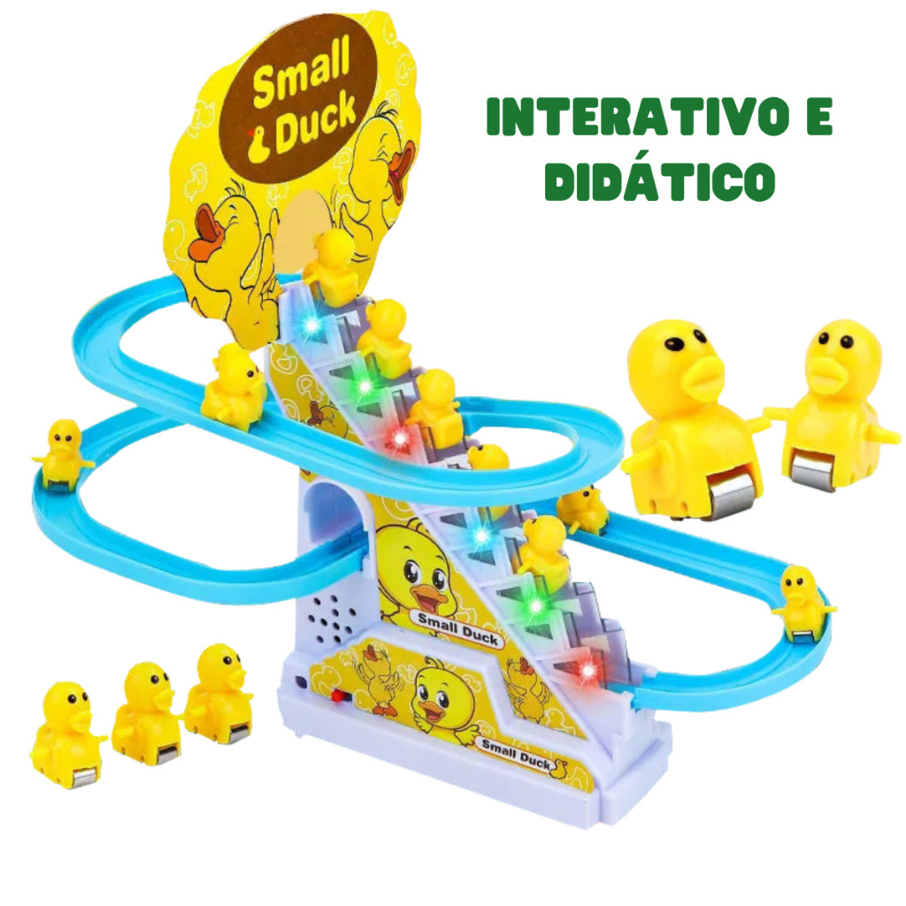 Brinquedo Pista Pato Patinho Escorrega Tobogã Escada Musical com Som e Led ou Escada pista Dinossauro ou Unicornio