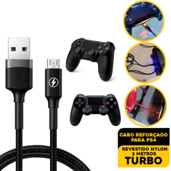 Cabo de carregamento Premium para controle de Playstation 4 PS4 Xbox 360