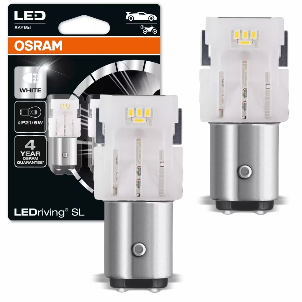Par Lâmpada LED retrofit 2 Polos P21W/5 Osram 6000K Branco Frio 12V Original 145 lumens
