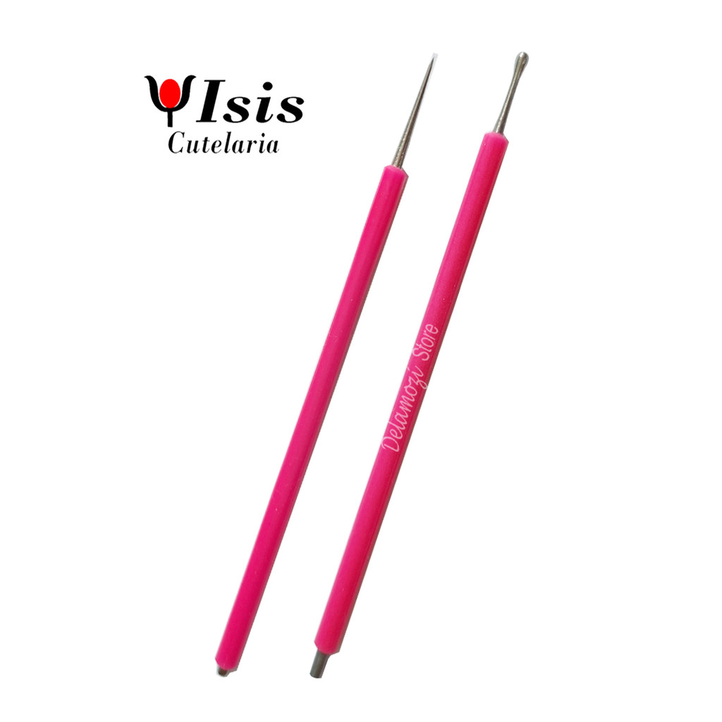 Boleador + Perfurador Isis Cutelaria Profissional cor Rosa