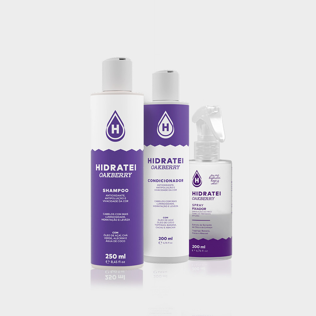 Kit Finalizador + Shampoo + Condicionador Hidratei OAKBERRY em Oferta na Shopee