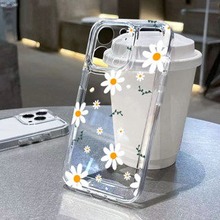 Bonito Margarida Floral Caso De Telefone Para iPhone 11 13 15 17 Pro 12 14 16 Max 7 8 Plus SE2 XR X XS Claro Impresso Ca em Oferta na Shopee