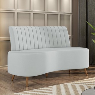 Sofá Living Decorativo 2 Lugares 1,60M Katara Cinza Claro Veludo G33 - Gran Belo em Oferta na Shopee