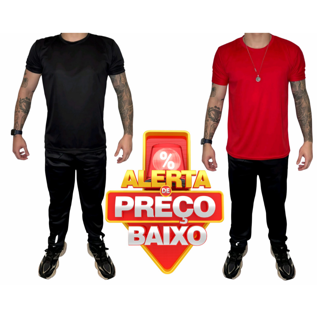 Camiseta Masculina Branca Lisa Básica Conjunto jogger branca