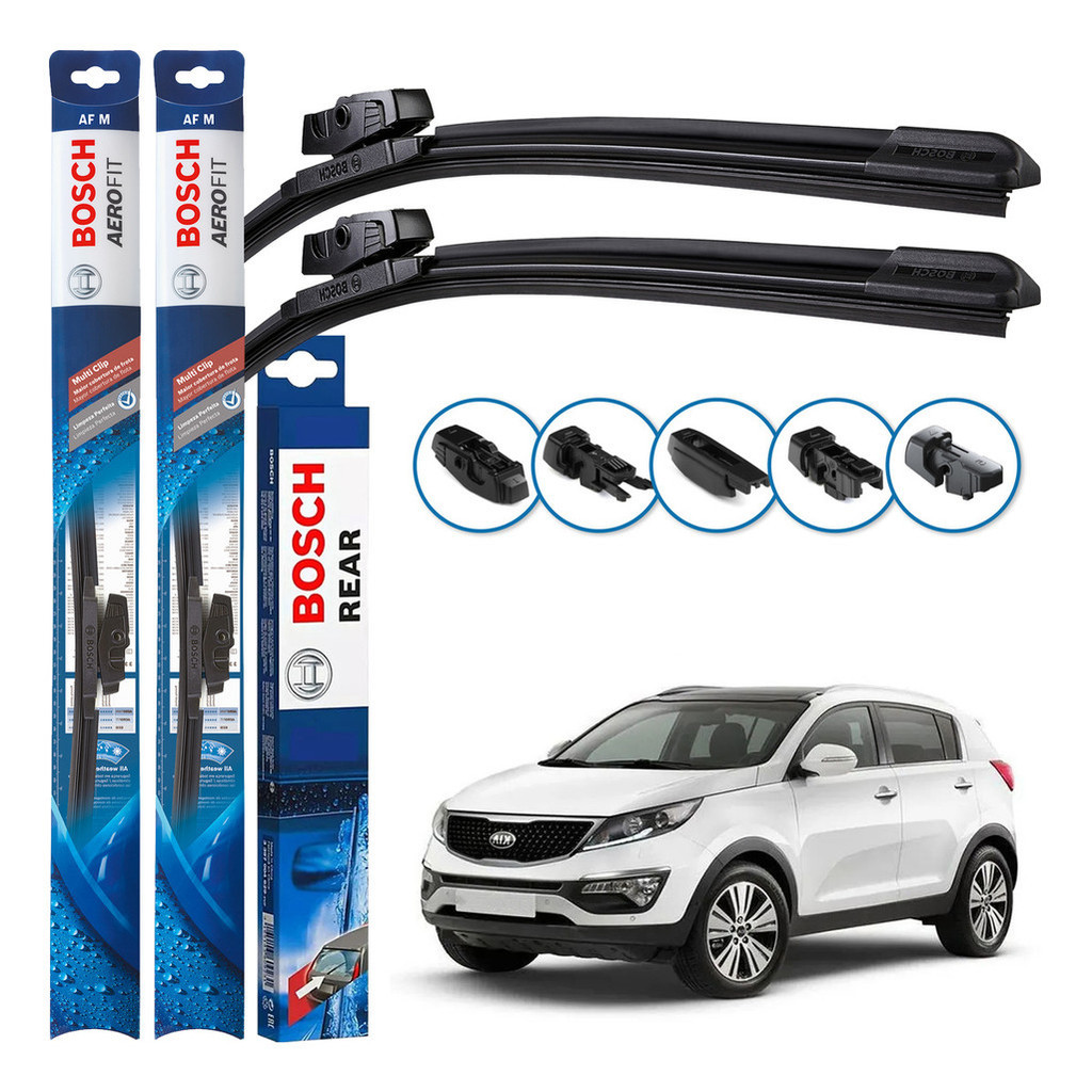 Kit 3 Palhetas Dianteiras Multiclip + Traseira REAR Original Bosch Kia Sportage 2011 A 2016 em Oferta na Shopee
