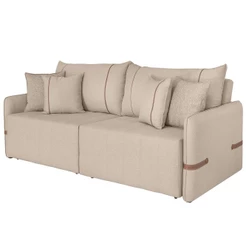 Sofá Cama Retrátil 180cm Essence D05 Linho Bege/Camel - Mpozenato