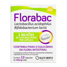Florabac 12 Cápsulas Alimento Probiótico Lactobacillus