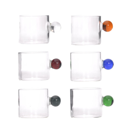 Conjunto 6 Xícaras de Alça Colorida 90ml