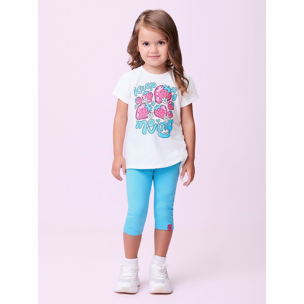 Conjunto Blusa em Algodão e Corsário em Cotton - Momi