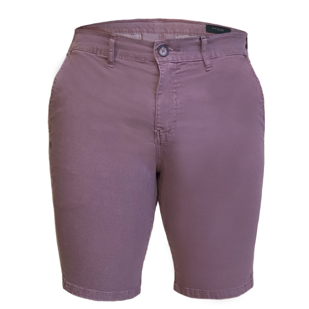 Bermuda Ogochi Vermelho Casual Color Bolso Faca