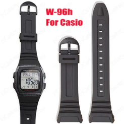 Pulseira De 18 Mm Para Relógio Casio W-96h Borracha PU Modelo 3239 À Prova D'água